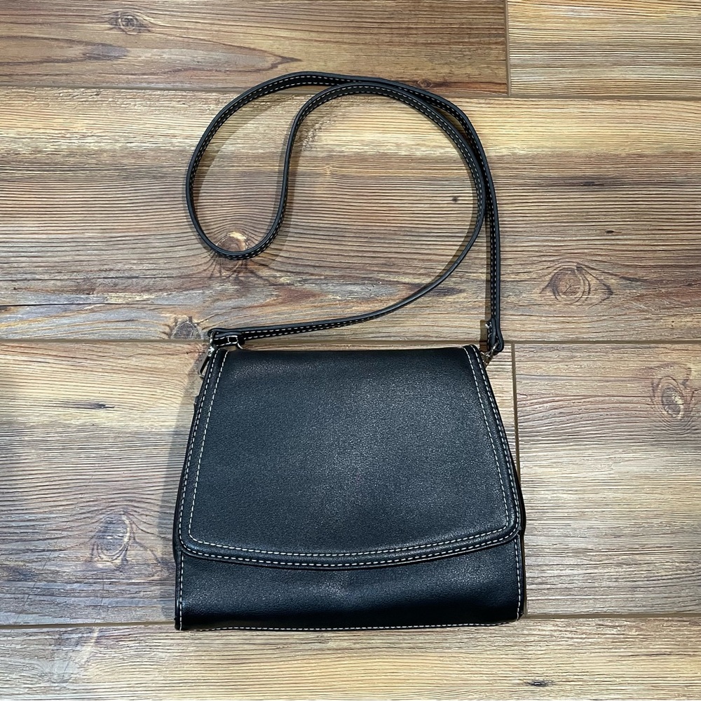 Urban Outfitters Black Vegan Leather Multi Way Crossbody Clutch Envelope Bag